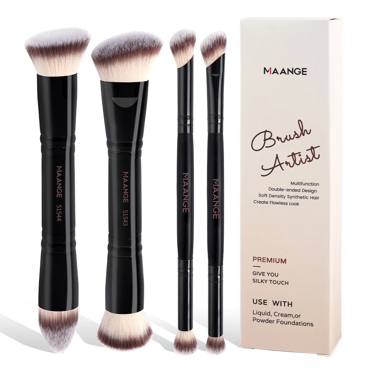 MAANGE 4pcs Basic Makeup Brushes Set With Box