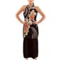 Hawaiian Plumeria Flower Print Halter Neckband Puletasi Custom Sleeveless Top Skirts Set Polynesian Plus Size Womens Dresses 7XL