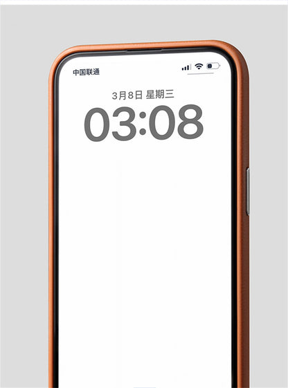 Luxury Alloy Lens Frame Business PU Leather Case For iPhone 17 16 Pro Max 15 14 Pro For Magsafe Magnetic Wireless Charge Cover