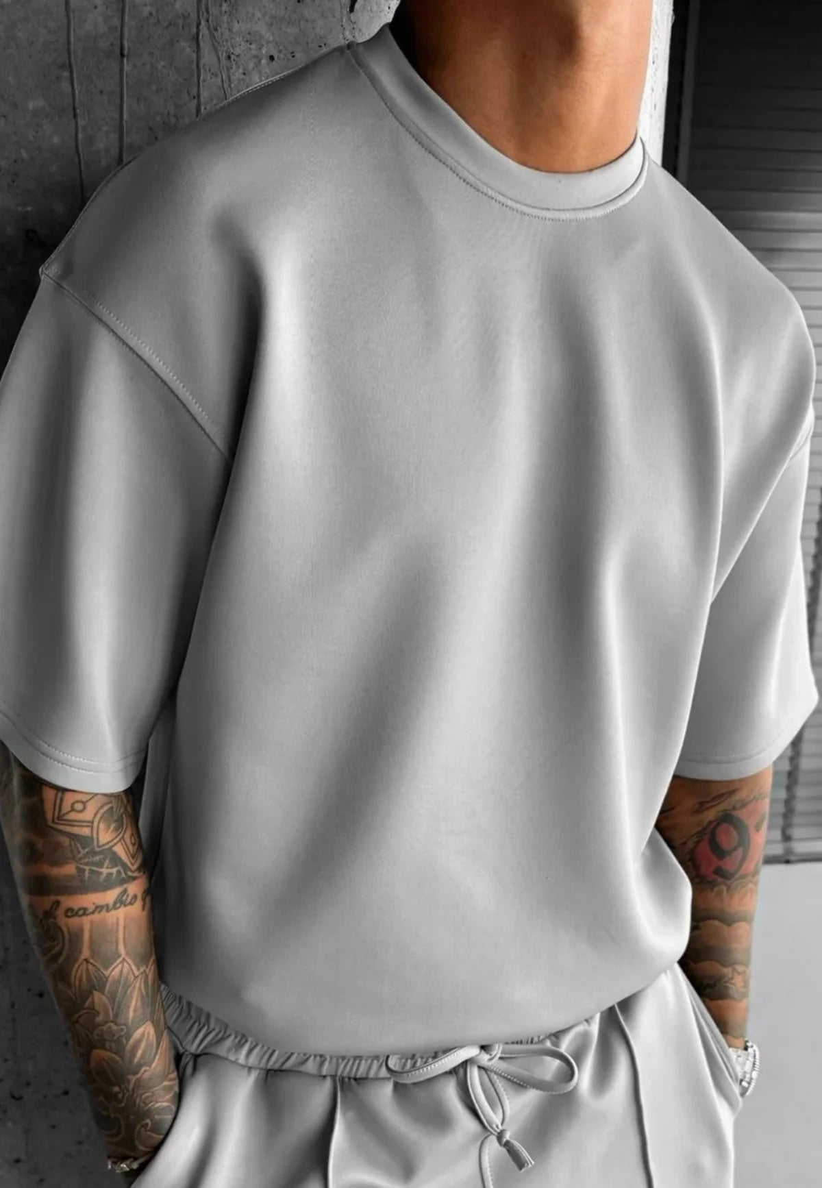 Men 2025 summer fashion sports design sense simple casual solid color quick drying short-sleeved T-shirt trend clothes