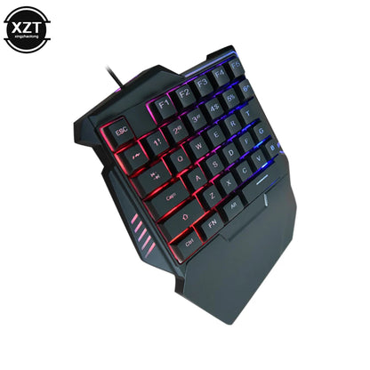 G7 Gaming Keyboard Single Hand Mini Usb Ultra-slim Wired 35keys One Handedly Backlight Keyboard for Laptop Desktop PC Smartphone