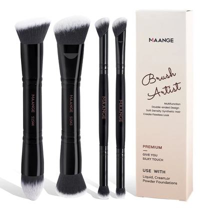 MAANGE 4pcs Basic Makeup Brushes Set With Box