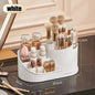 360° Rotating Vanity Makeup Organizer with Brush Holder, Large Spinning Cosmetic Storage for Skincare, Perfumes and Lotions