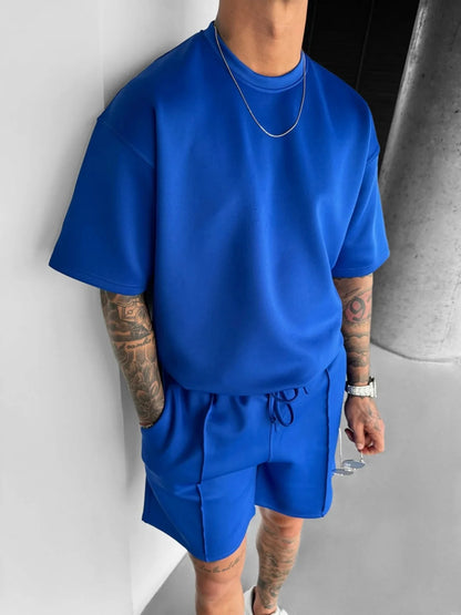 Men 2025 summer fashion sports design sense simple casual solid color quick drying short-sleeved T-shirt trend clothes