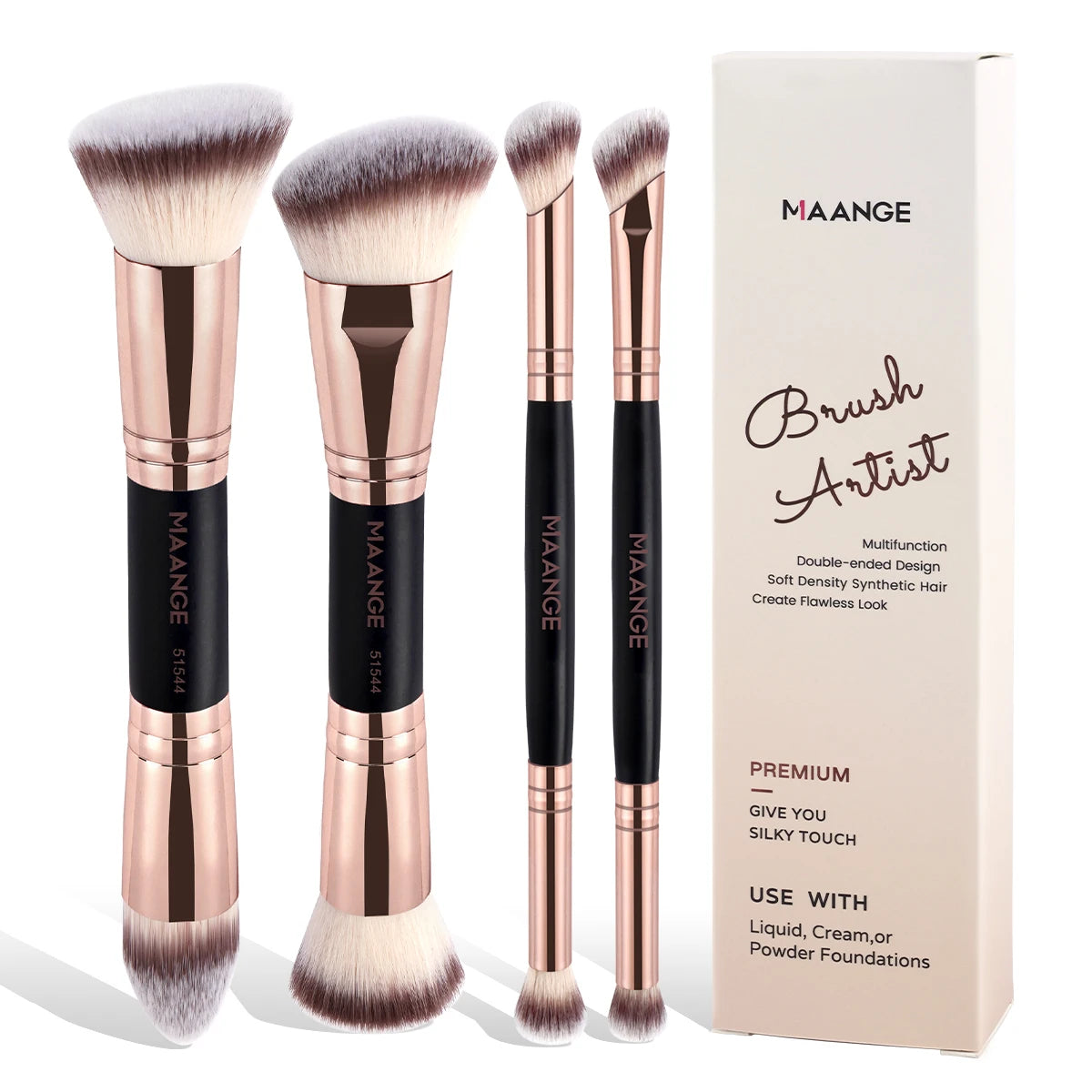 MAANGE 4pcs Basic Makeup Brushes Set With Box