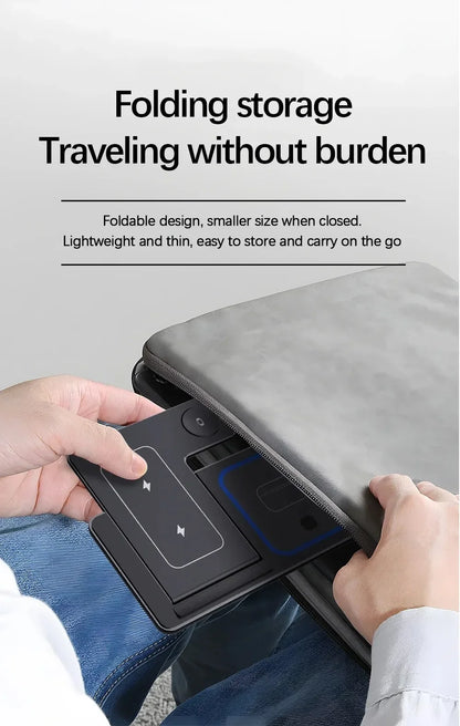 3 in 1 Wireless Charger Stand 30W LED Foldable Wireless Charger For iPhone 16 15 Pro Max iWatch 8 7 Airpods Charge Dock Station