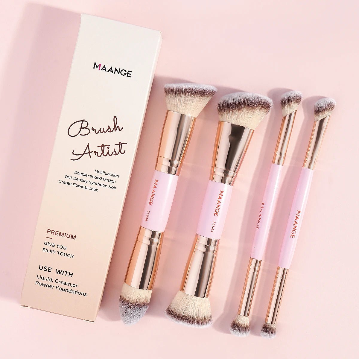 MAANGE 4pcs Basic Makeup Brushes Set With Box